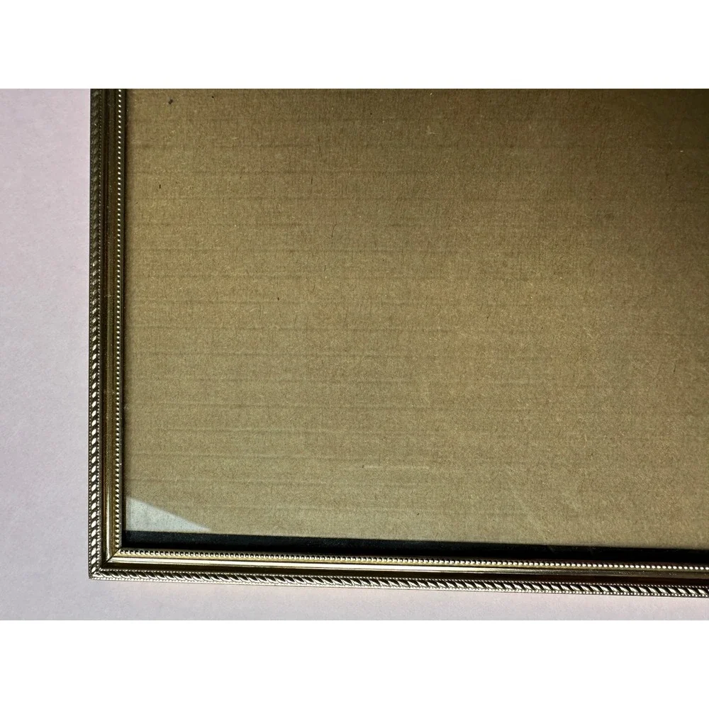 Vintage Ornate Gold Double Photo Frame Bifold Standing Metal 5x7 Hinged 2-Way